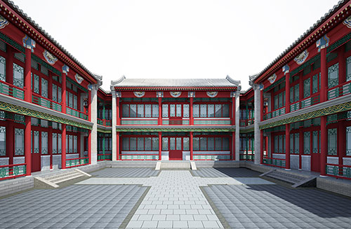 巫溪北京四合院设计古建筑鸟瞰图展示