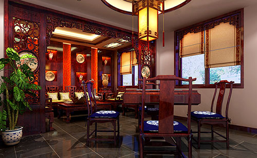 巫溪古典中式风格茶楼包间设计装修效果图